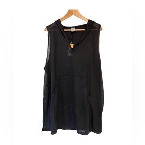 Hooded sleeveless Swim Coverup